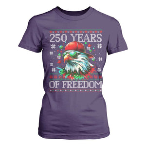 250 Years Of Freedom Christmas T Shirt For Women 250th Anniversary USA Eagle Ugly Xmas TS10 Purple Print Your Wear