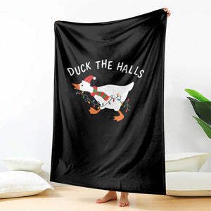 Funny Christmas Silly Goose Throw Blanket Funny Duck the Halls TS10 Print Your Wear