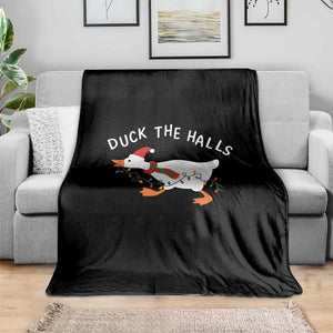 Funny Christmas Silly Goose Throw Blanket Funny Duck the Halls TS10 Print Your Wear