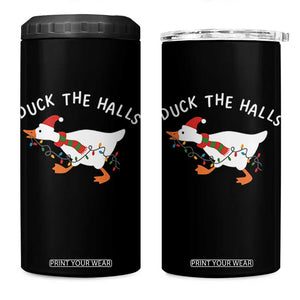 Funny Christmas Silly Goose 4 in 1 Can Cooler Tumbler Funny Duck the Halls TS10 One Size: 16 oz Black Print Your Wear