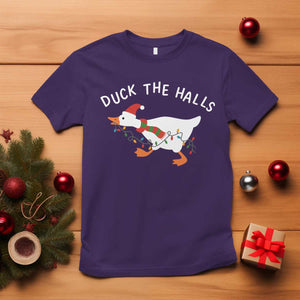 Funny Christmas Silly Goose T Shirt Funny Duck the Halls TS10 Purple Print Your Wear