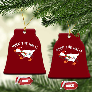 Funny Christmas Silly Goose Ceramic Ornament Funny Duck the Halls TS10 Print Your Wear