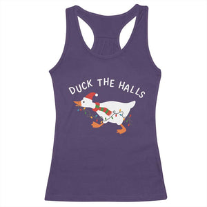 Funny Christmas Silly Goose Racerback Tank Top Funny Duck the Halls TS10 Purple Print Your Wear