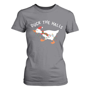 Funny Christmas Silly Goose T Shirt For Women Funny Duck the Halls TS10 Charcoal Print Your Wear