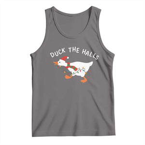 Funny Christmas Silly Goose Tank Top Funny Duck the Halls TS10 Deep Heather Print Your Wear