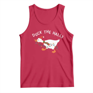 Funny Christmas Silly Goose Tank Top Funny Duck the Halls TS10 Red Print Your Wear