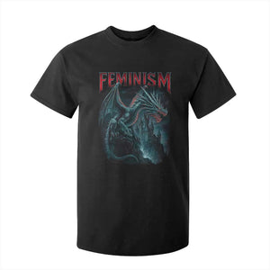 Feminism Dragon T Shirt For Kid Retro Vintage Gothic Fantasy Castle Feminist Empowerment TS10 Black Print Your Wear