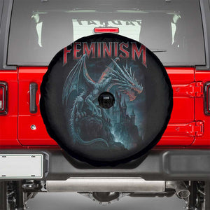 Feminism Dragon Spare Tire Cover Retro Vintage Gothic Fantasy Castle Feminist Empowerment TS10 Black Print Your Wear