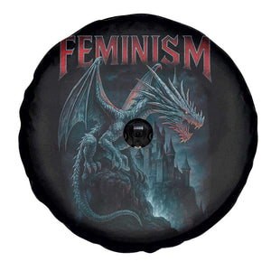 Feminism Dragon Spare Tire Cover Retro Vintage Gothic Fantasy Castle Feminist Empowerment TS10 Print Your Wear