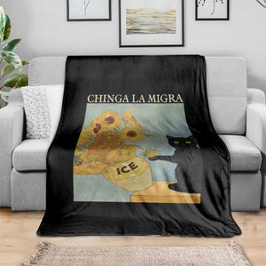 Chinga la Migra Throw Blanket Subtle FDT Black Cat Meme Van Gogh Art TS10 Print Your Wear