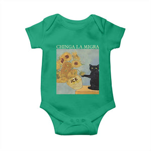 Chinga la Migra Baby Onesie Subtle FDT Black Cat Meme Van Gogh Art TS10 Irish Green Print Your Wear