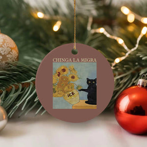 Chinga la Migra Ceramic Ornament Subtle FDT Black Cat Meme Van Gogh Art TS10 1pc Mocha Print Your Wear