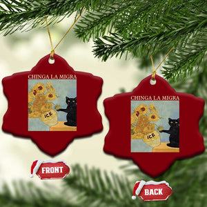 Chinga la Migra Ceramic Ornament Subtle FDT Black Cat Meme Van Gogh Art TS10 Print Your Wear