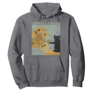 Chinga la Migra Hoodie Subtle FDT Black Cat Meme Van Gogh Art TS10 Charcoal Print Your Wear