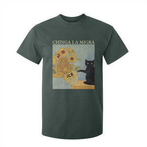 Chinga la Migra T Shirt For Kid Subtle FDT Black Cat Meme Van Gogh Art TS10 Dark Forest Green Print Your Wear