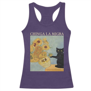 Chinga la Migra Racerback Tank Top Subtle FDT Black Cat Meme Van Gogh Art TS10 Purple Print Your Wear
