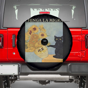 Chinga la Migra Spare Tire Cover Subtle FDT Black Cat Meme Van Gogh Art TS10 Black Print Your Wear