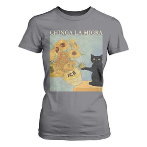 Chinga la Migra T Shirt For Women Subtle FDT Black Cat Meme Van Gogh Art TS10 Charcoal Print Your Wear