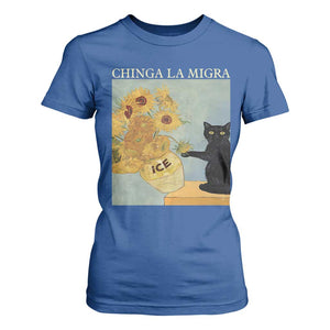 Chinga la Migra T Shirt For Women Subtle FDT Black Cat Meme Van Gogh Art TS10 Royal Blue Print Your Wear