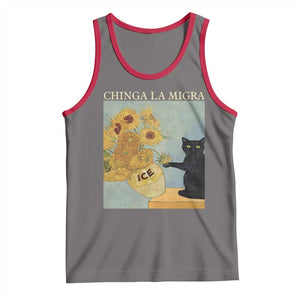 Chinga la Migra Tank Top Subtle FDT Black Cat Meme Van Gogh Art TS10 Deep Heather Red Print Your Wear