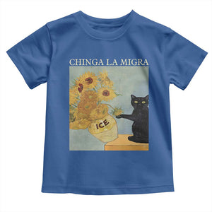 Chinga la Migra Toddler T Shirt Subtle FDT Black Cat Meme Van Gogh Art TS10 Royal Blue Print Your Wear