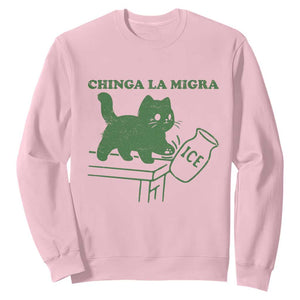 Chinga la Migra Sweatshirt Funny Subtle FDT Cat Meme TS10 Light Pink Print Your Wear
