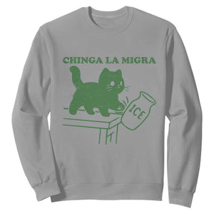 Chinga la Migra Sweatshirt Funny Subtle FDT Cat Meme TS10 Sport Gray Print Your Wear