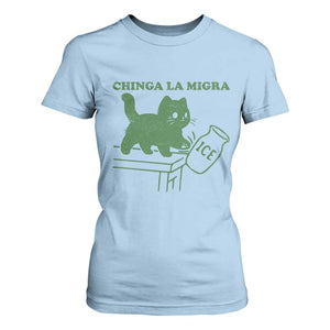 Chinga la Migra T Shirt For Women Funny Subtle FDT Cat Meme TS10 Light Blue Print Your Wear