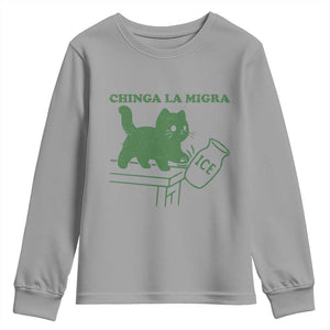 Chinga la Migra Youth Sweatshirt Funny Subtle FDT Cat Meme TS10 Sport Gray Print Your Wear