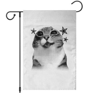 Funny Y2k Cat Meme Garden Flag Vintage Retro Silly Cats Cats lover Gift TS10 White Print Your Wear