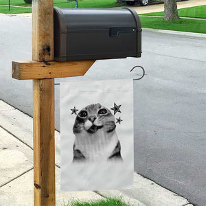 Funny Y2k Cat Meme Garden Flag Vintage Retro Silly Cats Cats lover Gift TS10 Print Your Wear