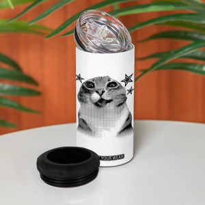 Funny Y2k Cat Meme 4 in 1 Can Cooler Tumbler Vintage Retro Silly Cats Cats lover Gift TS10 Print Your Wear