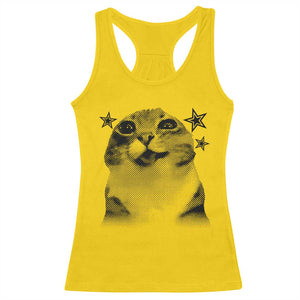 Funny Y2k Cat Meme Racerback Tank Top Vintage Retro Silly Cats Cats lover Gift TS10 Daisy Print Your Wear