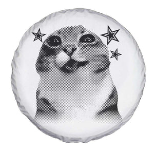 Funny Y2k Cat Meme Spare Tire Cover Vintage Retro Silly Cats Cats lover Gift TS10 Print Your Wear