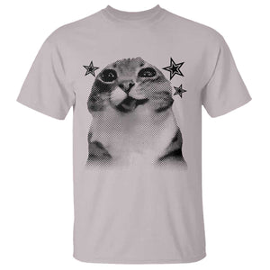 Funny Y2k Cat Meme T Shirt Vintage Retro Silly Cats Cats lover Gift TS10 Ice Gray Print Your Wear
