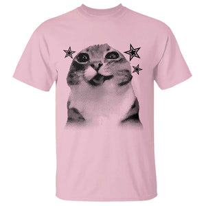 Funny Y2k Cat Meme T Shirt Vintage Retro Silly Cats Cats lover Gift TS10 Light Pink Print Your Wear