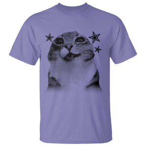 Funny Y2k Cat Meme T Shirt Vintage Retro Silly Cats Cats lover Gift TS10 Violet Print Your Wear
