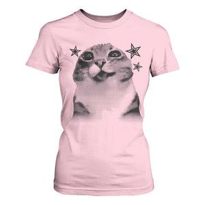 Funny Y2k Cat Meme T Shirt For Women Vintage Retro Silly Cats Cats lover Gift TS10 Light Pink Print Your Wear