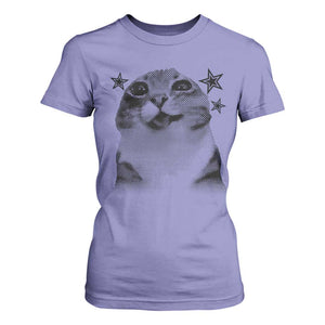 Funny Y2k Cat Meme T Shirt For Women Vintage Retro Silly Cats Cats lover Gift TS10 Violet Print Your Wear