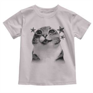 Funny Y2k Cat Meme Toddler T Shirt Vintage Retro Silly Cats Cats lover Gift TS10 Ice Gray Print Your Wear