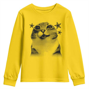 Funny Y2k Cat Meme Youth Sweatshirt Vintage Retro Silly Cats Cats lover Gift TS10 Daisy Print Your Wear