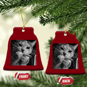Smoking Cat Y2K Ceramic Ornament Vintage Grunge Cat Edgy Retro 90s Streetwear TS10 Print Your Wear