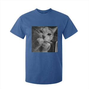 Smoking Cat Y2K T Shirt For Kid Vintage Grunge Cat Edgy Retro 90s Streetwear TS10 Royal Blue Print Your Wear