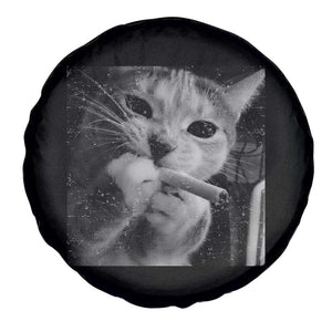 Smoking Cat Y2K Spare Tire Cover Vintage Grunge Cat Edgy Retro 90s Streetwear TS10 Print Your Wear