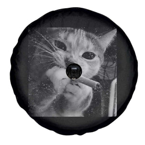 Smoking Cat Y2K Spare Tire Cover Vintage Grunge Cat Edgy Retro 90s Streetwear TS10 Print Your Wear