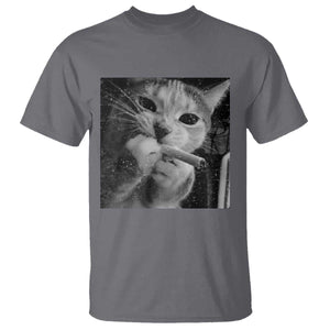 Smoking Cat Y2K T Shirt Vintage Grunge Cat Edgy Retro 90s Streetwear TS10 Charcoal Print Your Wear
