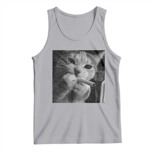 Smoking Cat Y2K Tank Top Vintage Grunge Cat Edgy Retro 90s Streetwear TS10 Athletic Heather Print Your Wear