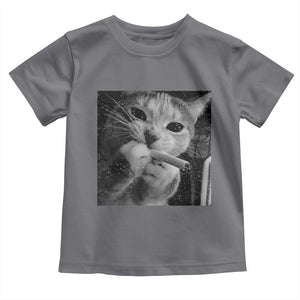 Smoking Cat Y2K Toddler T Shirt Vintage Grunge Cat Edgy Retro 90s Streetwear TS10 Charcoal Print Your Wear