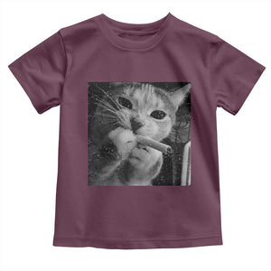 Smoking Cat Y2K Toddler T Shirt Vintage Grunge Cat Edgy Retro 90s Streetwear TS10 Maroon Print Your Wear