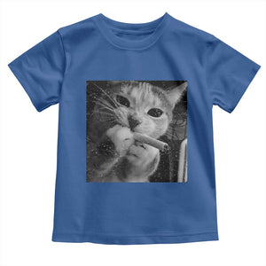 Smoking Cat Y2K Toddler T Shirt Vintage Grunge Cat Edgy Retro 90s Streetwear TS10 Royal Blue Print Your Wear